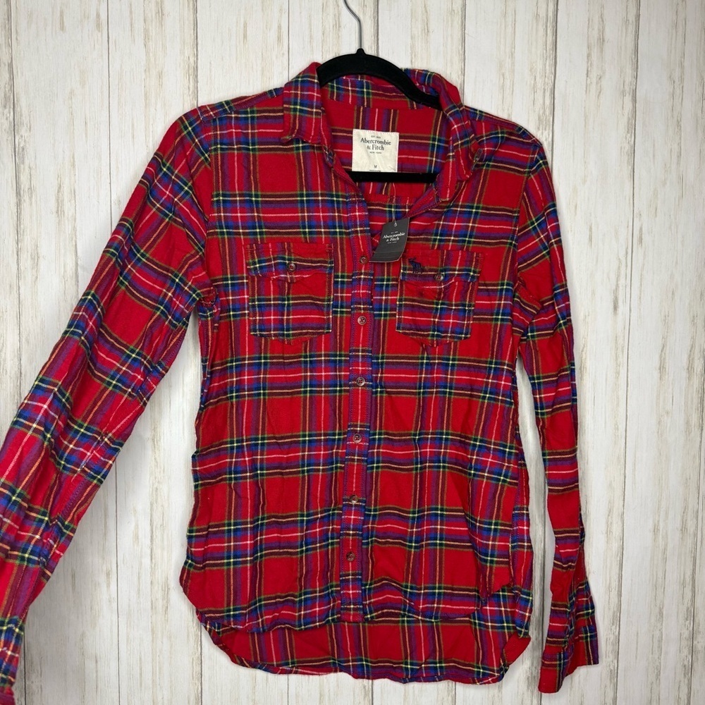 Abercrombie & Fitch NWT Medium Red Plaid Shirt